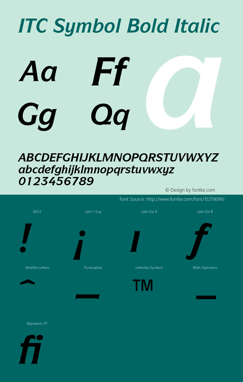 ITC Symbol Bold Italic 001.000图片样张