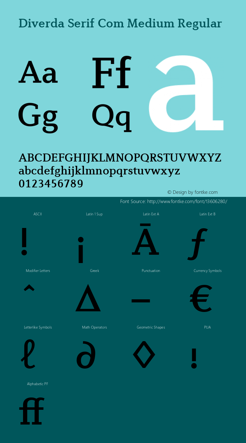 Diverda Serif Com Medium Regular Version 1.20图片样张