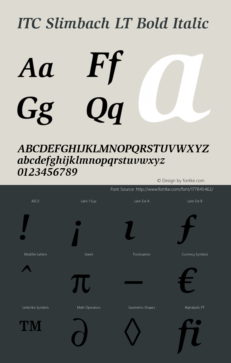 ITC Slimbach LT Bold Italic 006.000图片样张