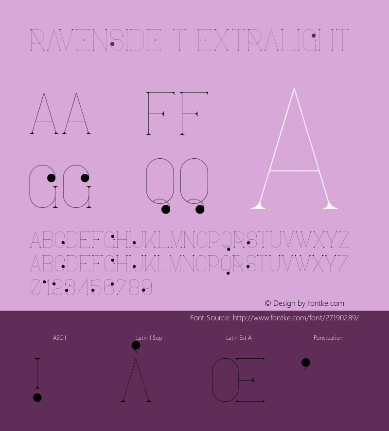 Ravenside T Extralight Version 1.002;Fontself Maker 3.0.0-3图片样张