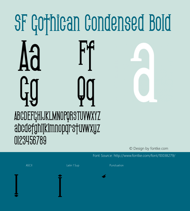 SF Gothican Condensed Bold 1.0图片样张