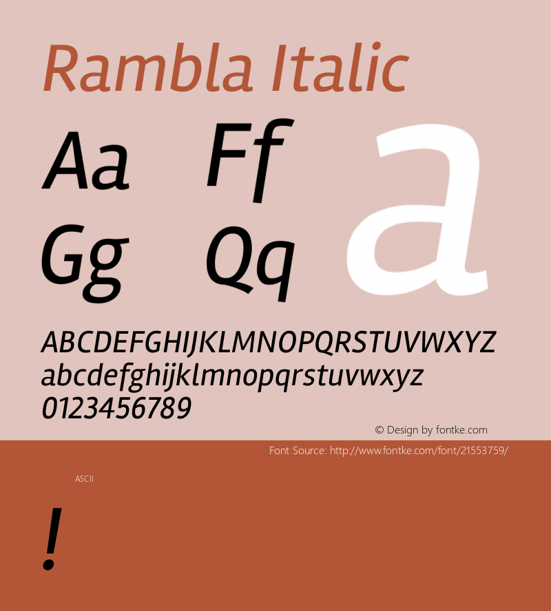 Rambla Italic 图片样张