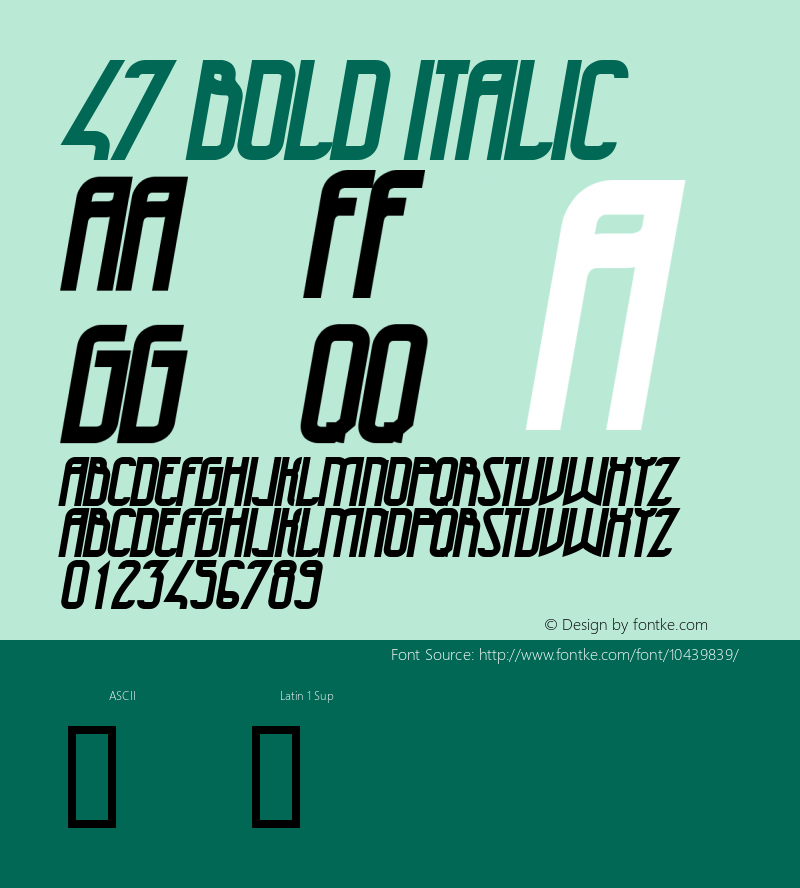 47 Bold Italic Version 1.00 2012图片样张