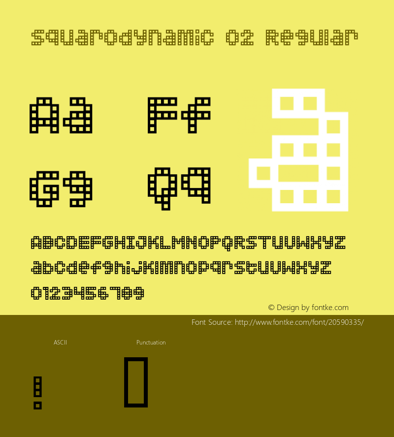 Squarodynamic 02 Macromedia Fontographer 4.1.3 1/3/01图片样张