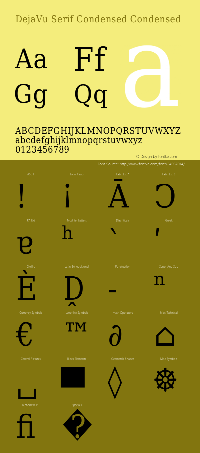 DejaVu Serif Condensed Version 1.15图片样张