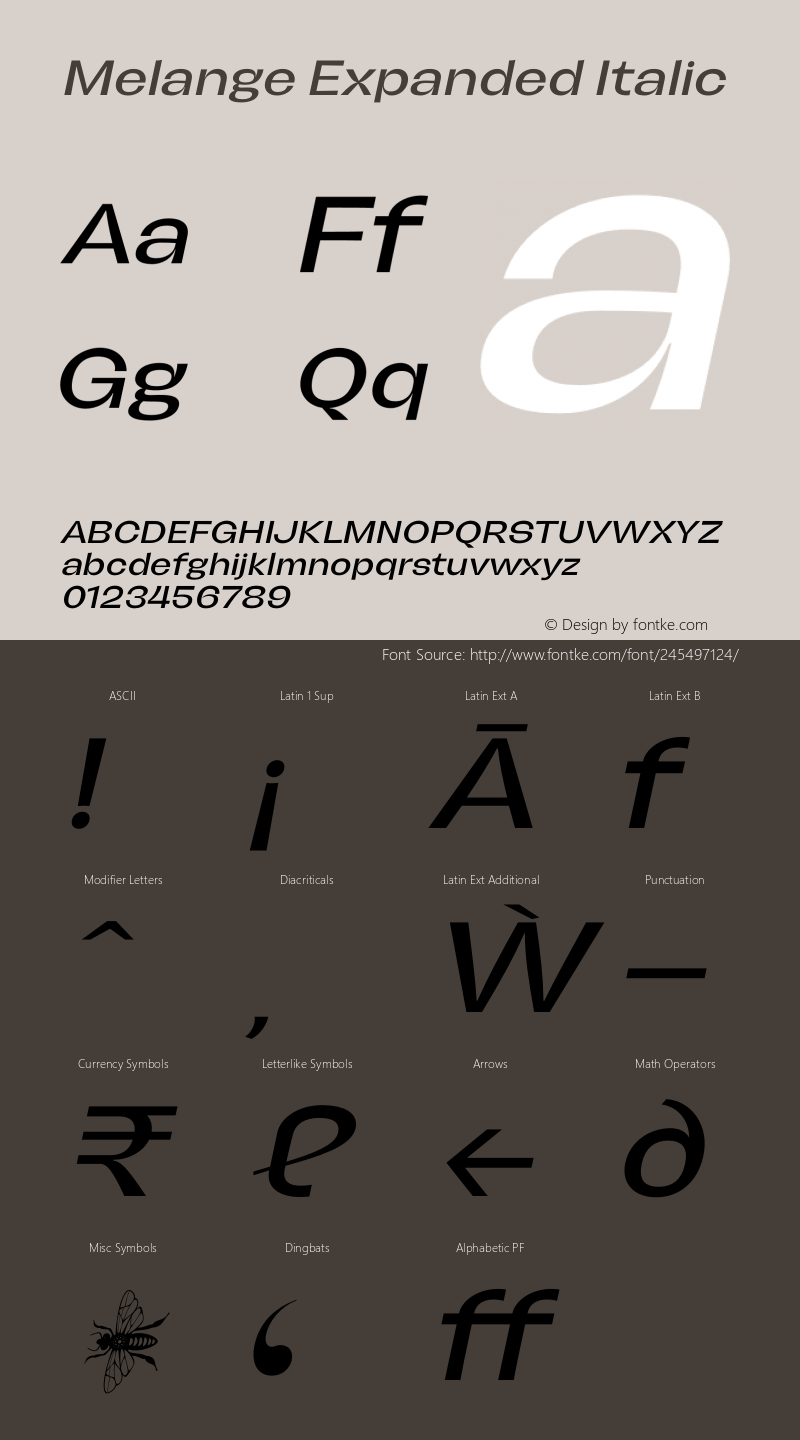 Melange Expanded Italic Version 1.000图片样张