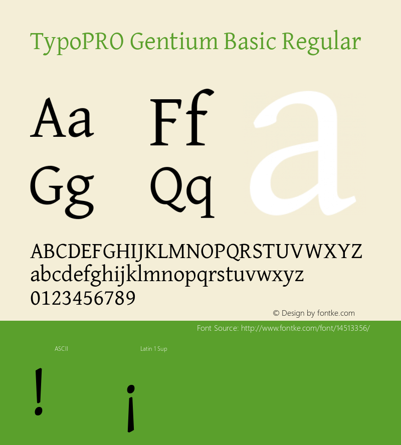 TypoPRO Gentium Basic Regular Version 1.102; 2013; Maintenance release图片样张