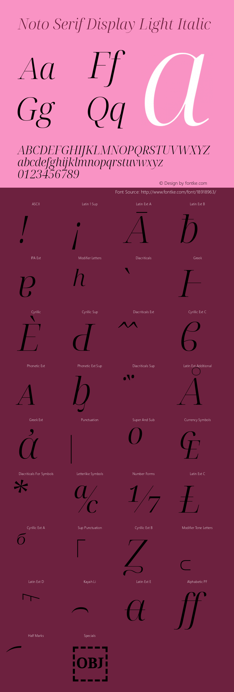 Noto Serif Display Light Italic Version 1.900图片样张