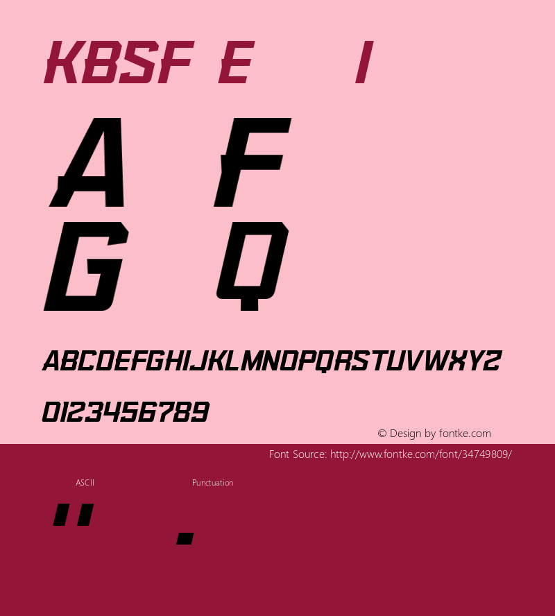 KBSF Edge Italic Version 1.00 2014图片样张