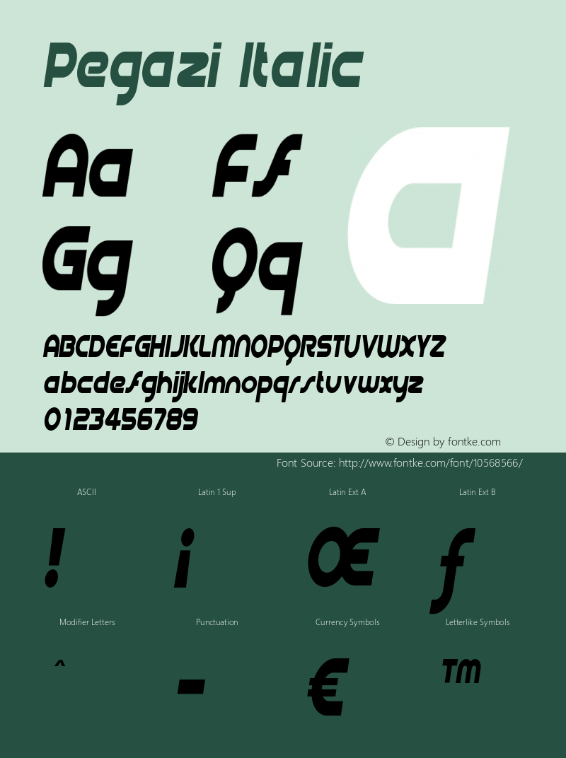 Pegazi Italic Version 1.000图片样张