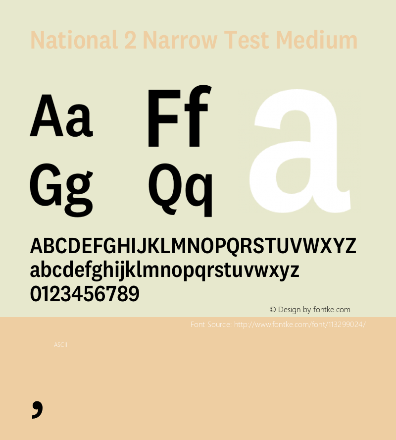 National2Narrow-MediumTest Version 1.004;hotconv 1.0.116;makeotfexe 2.5.65601;0图片样张