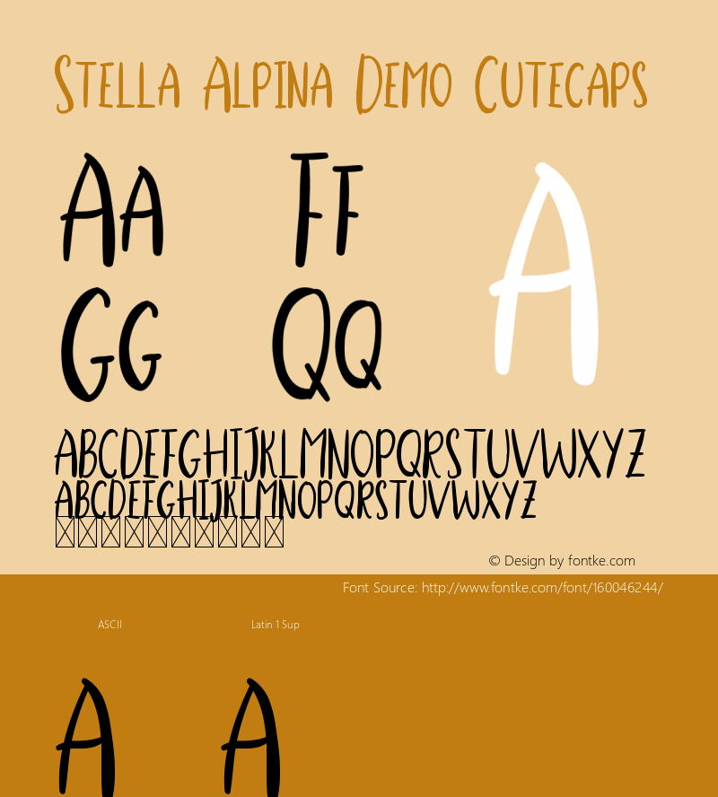 Stella Alpina Demo Cutecaps Version 1.002;Fontself Maker 3.1.2图片样张