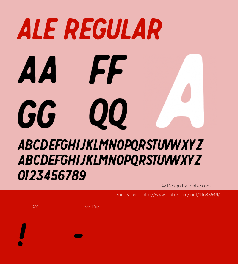 Ale Regular Version 1.00 June 11, 2014, initial release图片样张