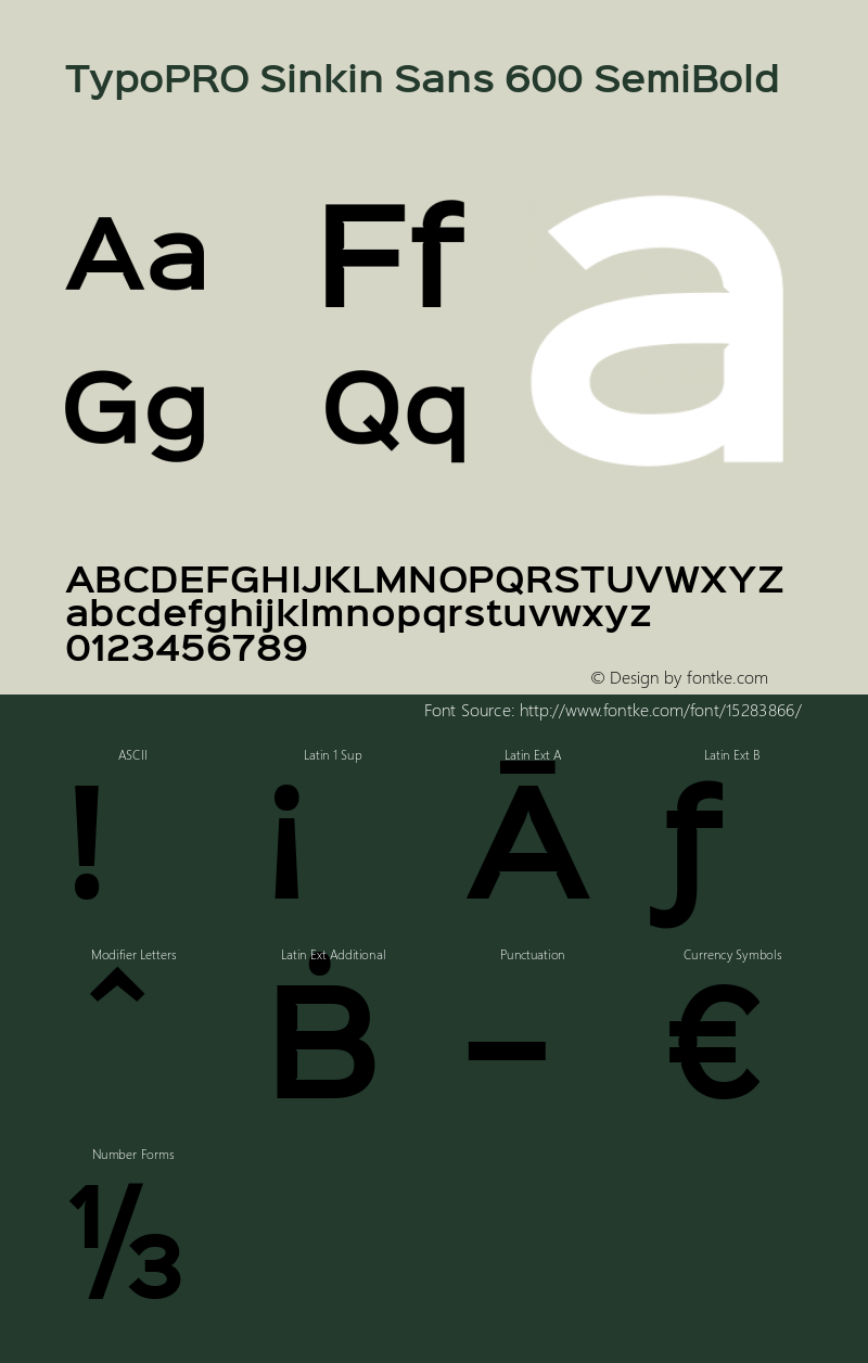 TypoPRO Sinkin Sans 600 SemiBold Sinkin Sans (version 1.0)  by Keith Bates   •   © 2014   www.k-type.com图片样张