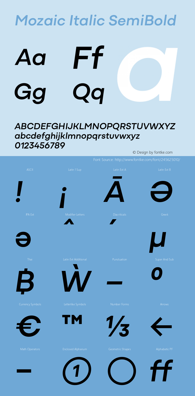 Mozaic Italic SemiBold Version 1.000图片样张