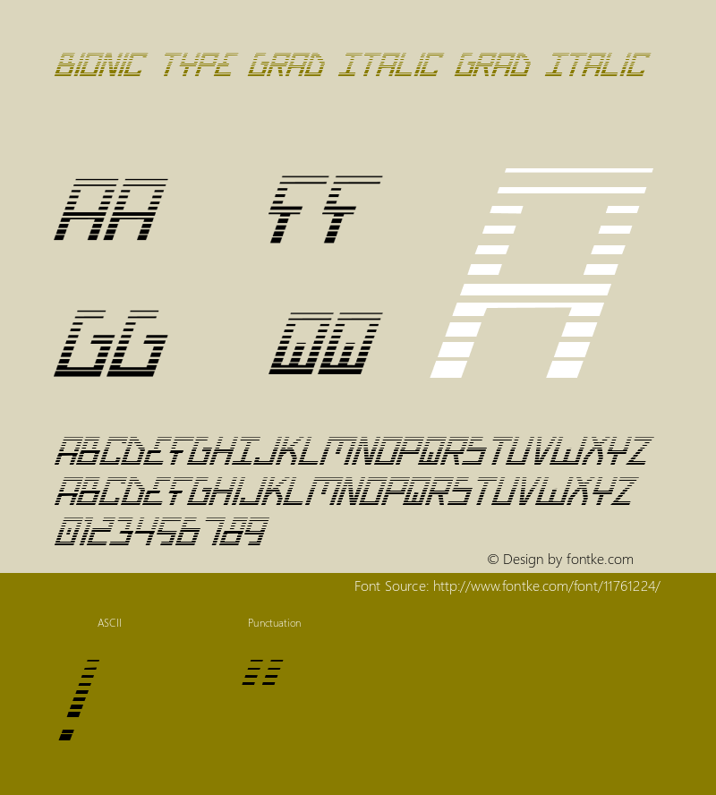 Bionic Type Grad Italic Grad Italic 1图片样张