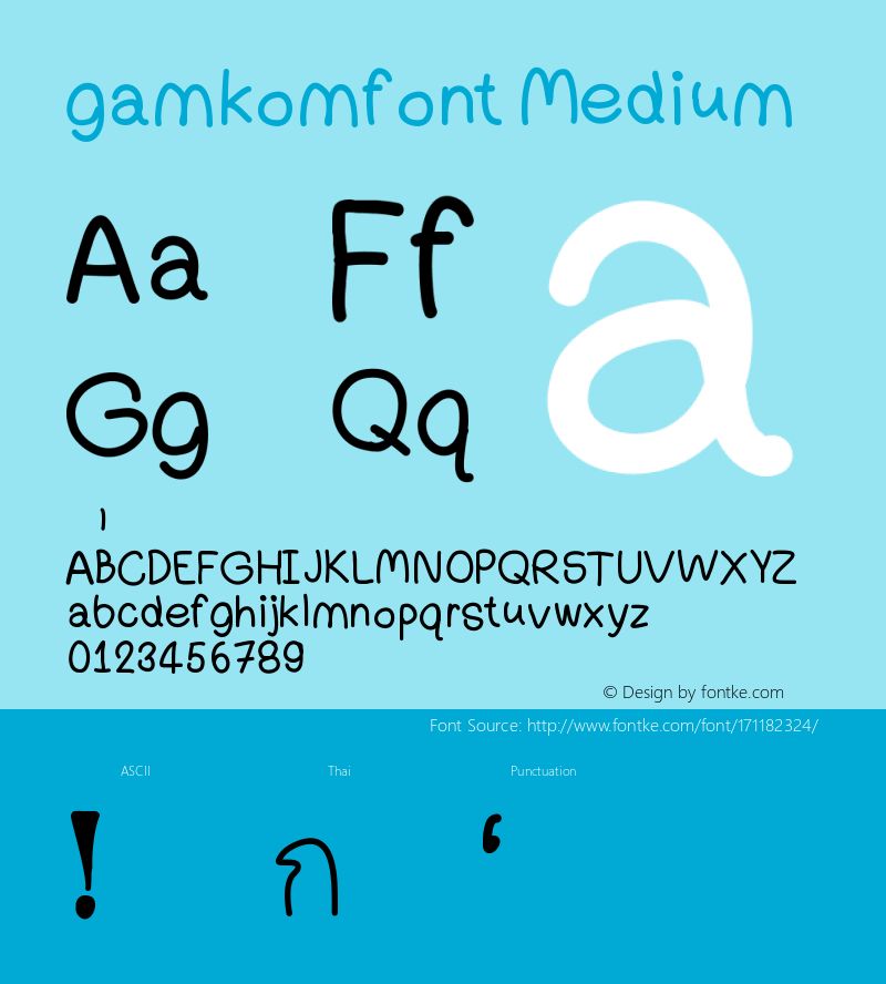 gamkomfont Version 001.000图片样张