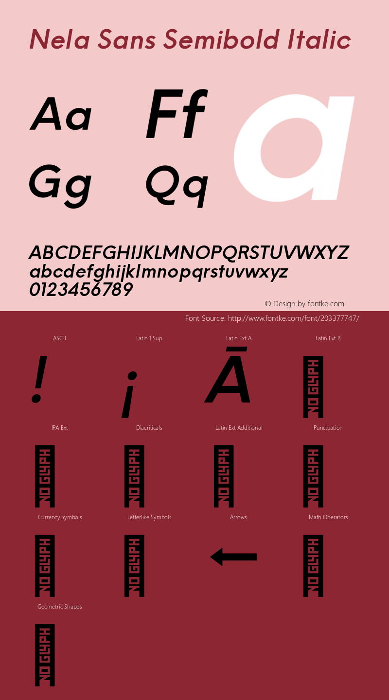 Nela Sans Semibold Italic Version 1.000图片样张