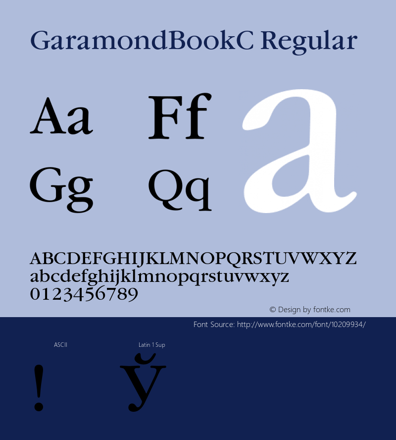 GaramondBookC Regular 001.000图片样张