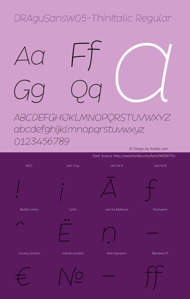 DR Agu Sans W05 Thin Italic Version 1.00图片样张