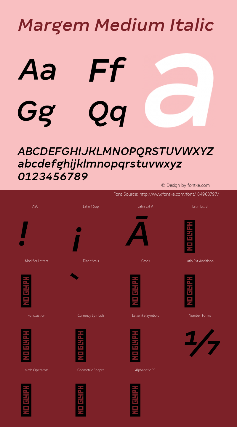 Margem Medium Italic 1.000图片样张