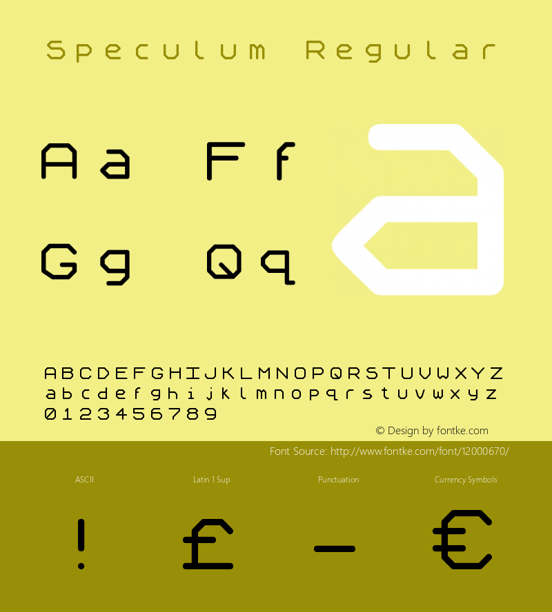 Speculum Regular Version 1.00 10/10/1999图片样张