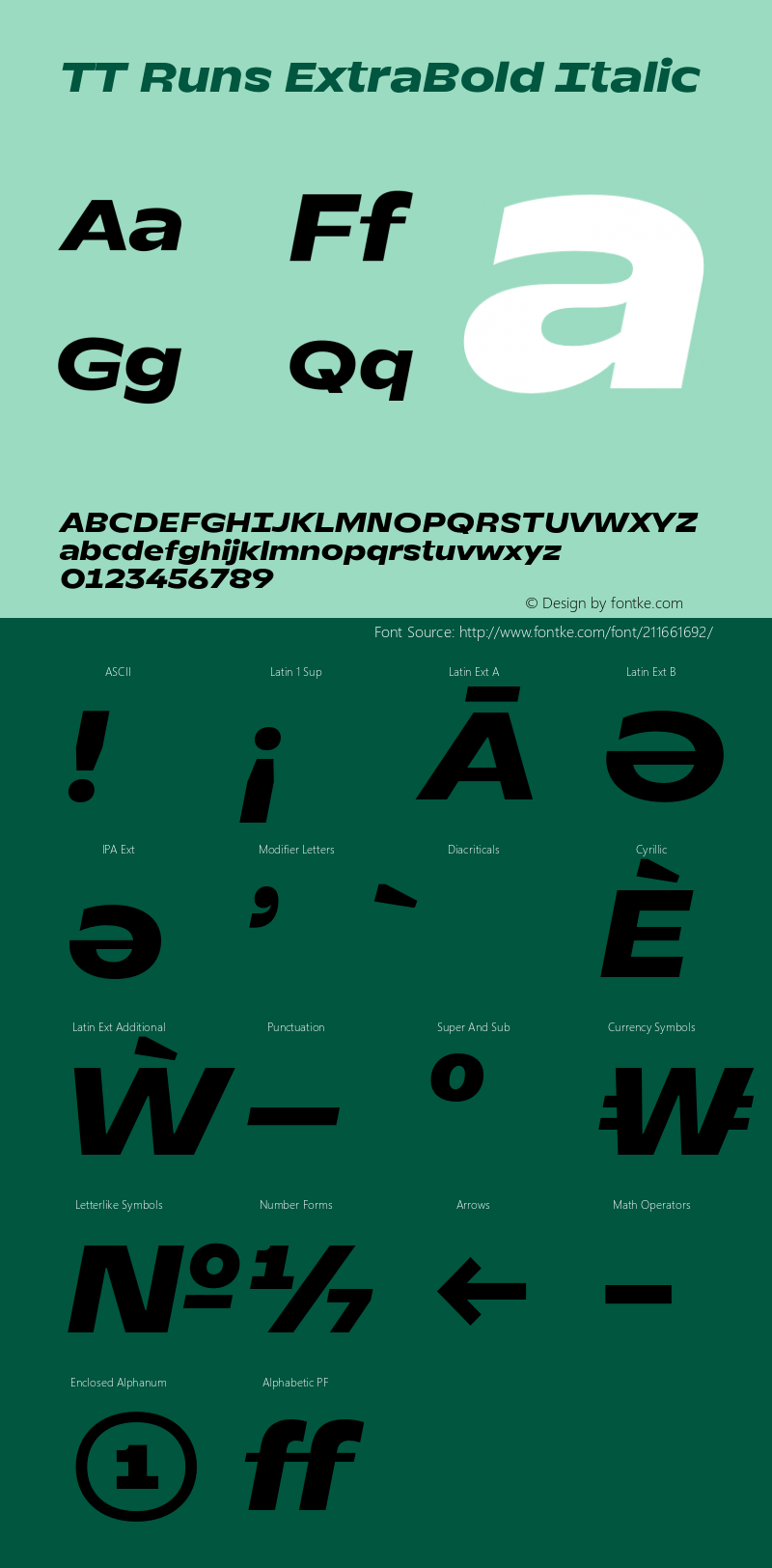 TT Runs ExtraBold Italic Version 1.100.18052021图片样张