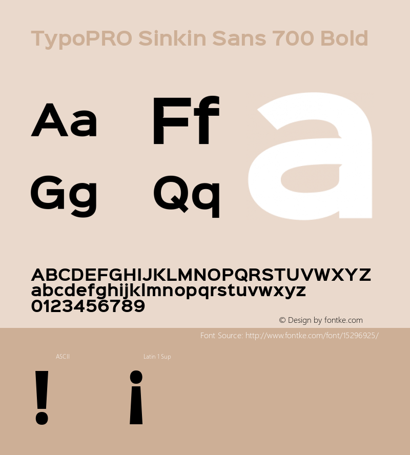 TypoPRO Sinkin Sans 700 Bold Sinkin Sans (version 1.0)  by Keith Bates   •   © 2014   www.k-type.com图片样张