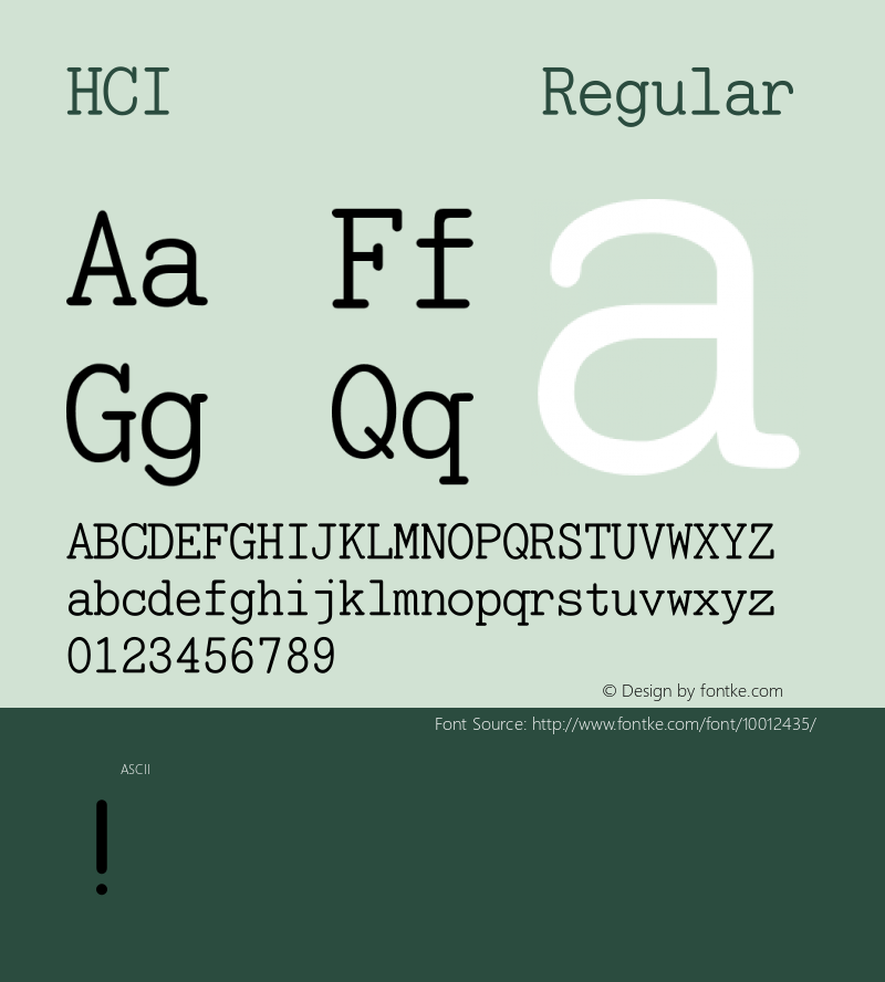 HCI 둥근고딕 Regular 0.1图片样张