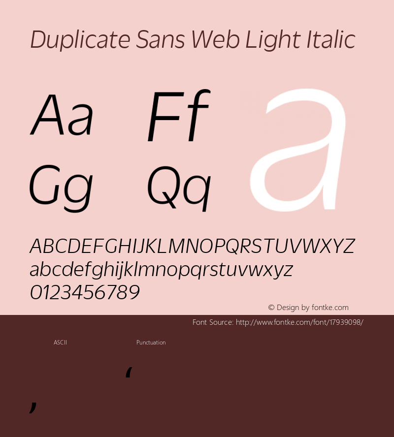 Duplicate Sans Web Light Italic Version 1.1 2013图片样张