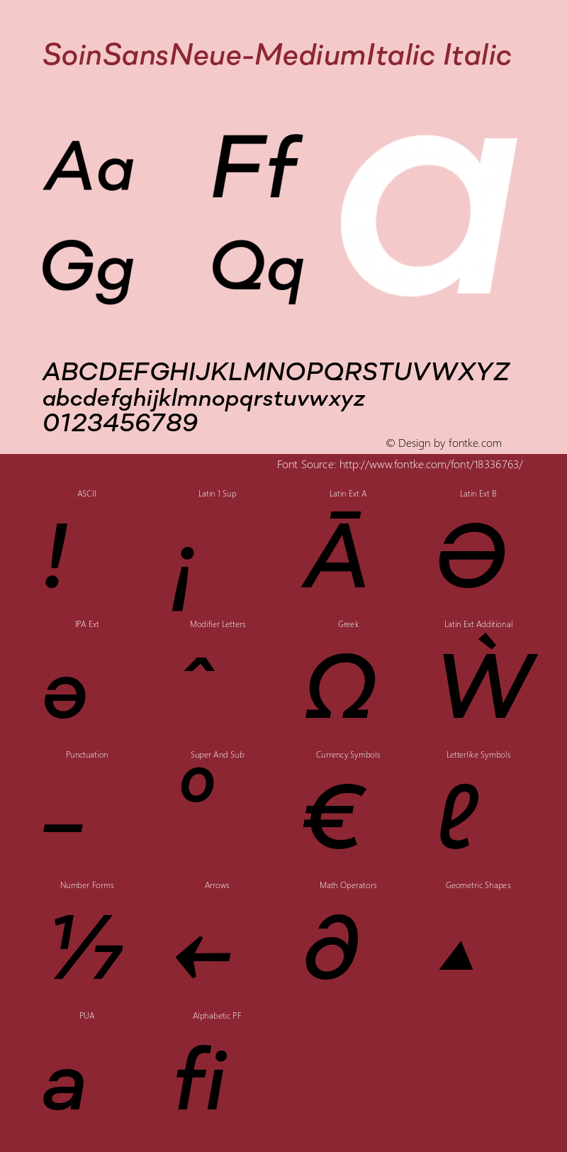 SoinSansNeue-MediumItalic Italic Version 5.009图片样张