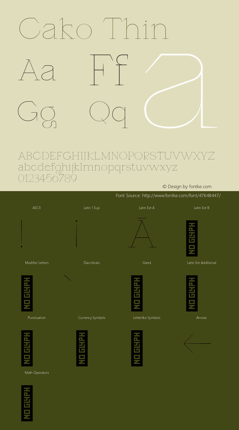 Cako-Thin Version 1.000;PS 001.000;hotconv 1.0.88;makeotf.lib2.5.64775图片样张