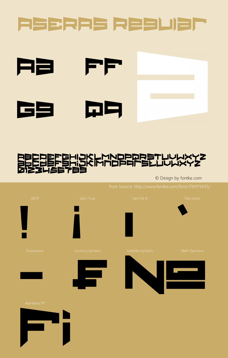 ASERAS Version 1.00;June 15, 2021;FontCreator 13.0.0.2683 32-bit图片样张