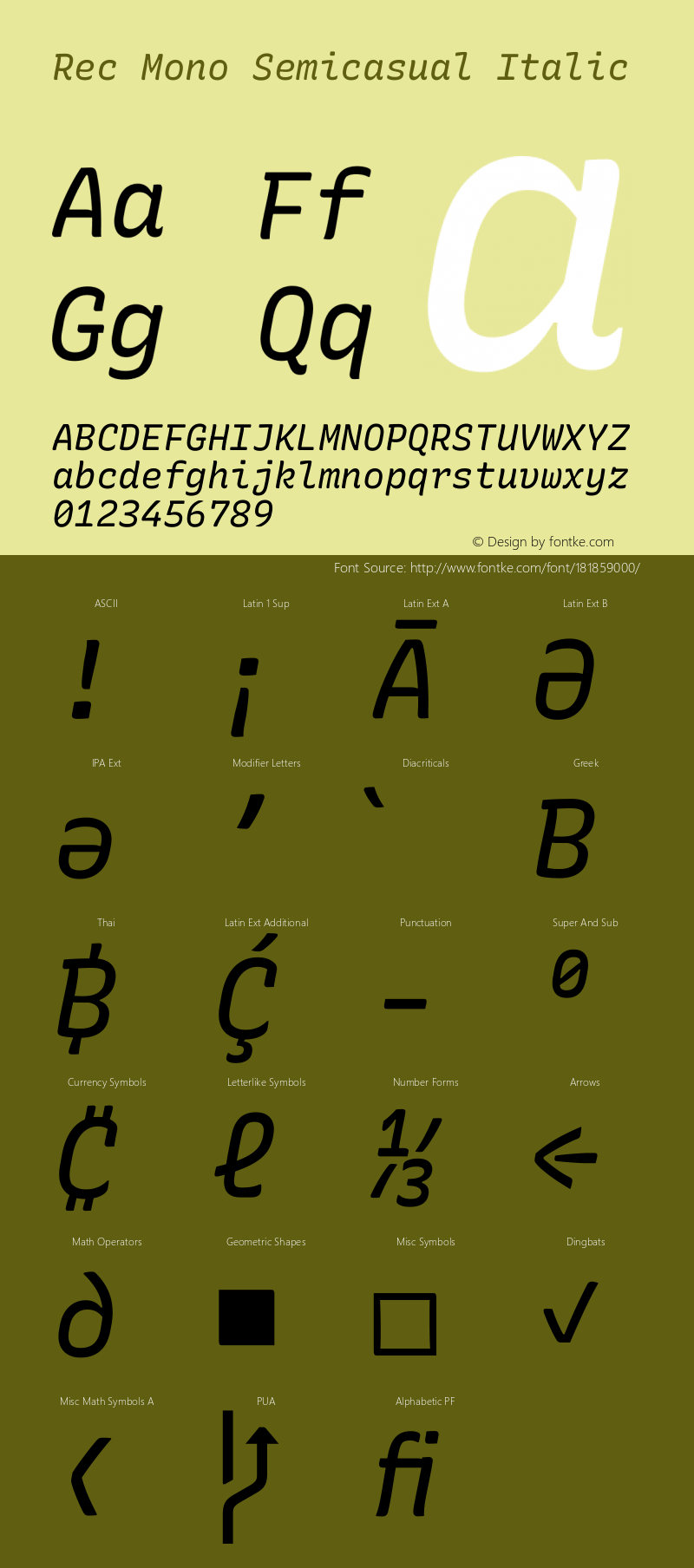 Rec Mono Semicasual Italic Version 1.082图片样张
