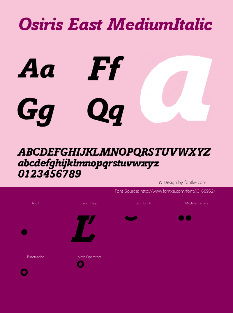 Osiris East MediumItalic Version 001.000图片样张