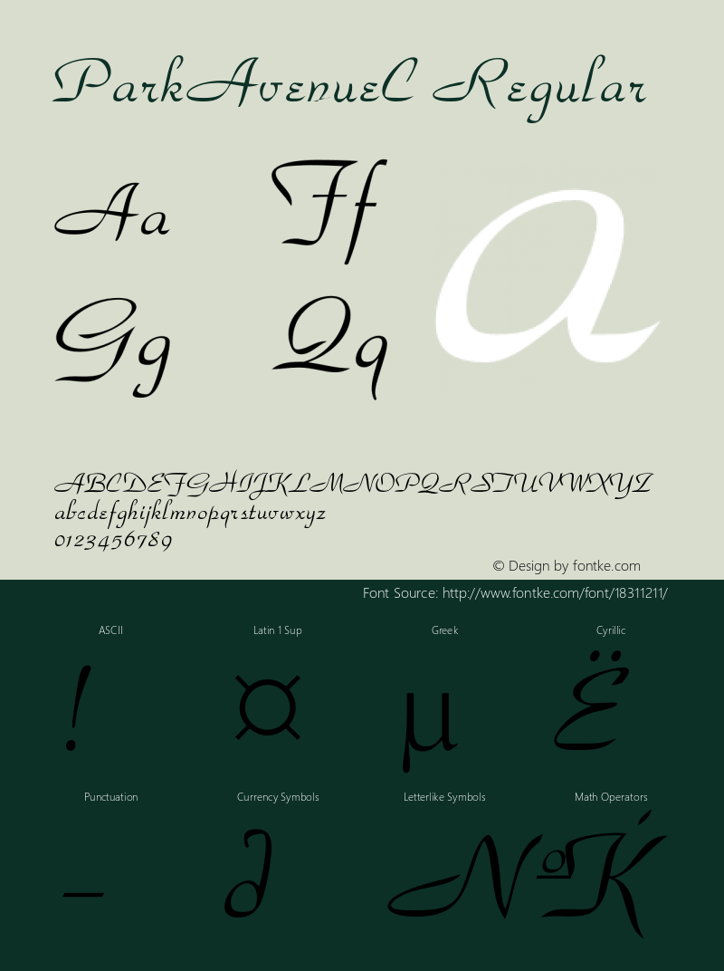 ParkAvenueC Regular OTF 1.0;PS 1.000;Core 116;AOCW 1.0 161图片样张
