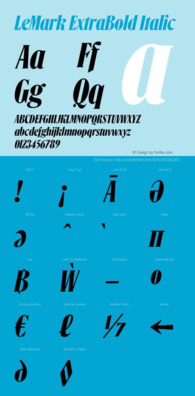 LeMark ExtraBold Italic Version 1.000;hotconv 1.0.109;makeotfexe 2.5.65596图片样张