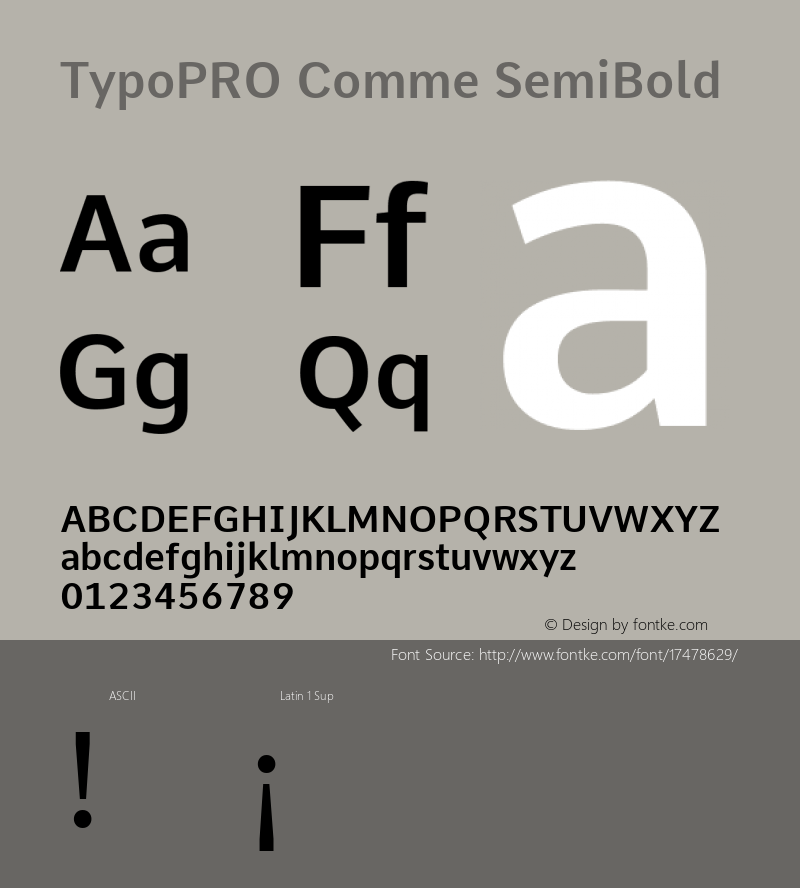 TypoPRO Comme SemiBold Version 2; ttfautohint (v1.00rc1.2-2d82) -l 6 -r 72 -G 200 -x 0 -D latn -f none -w G图片样张