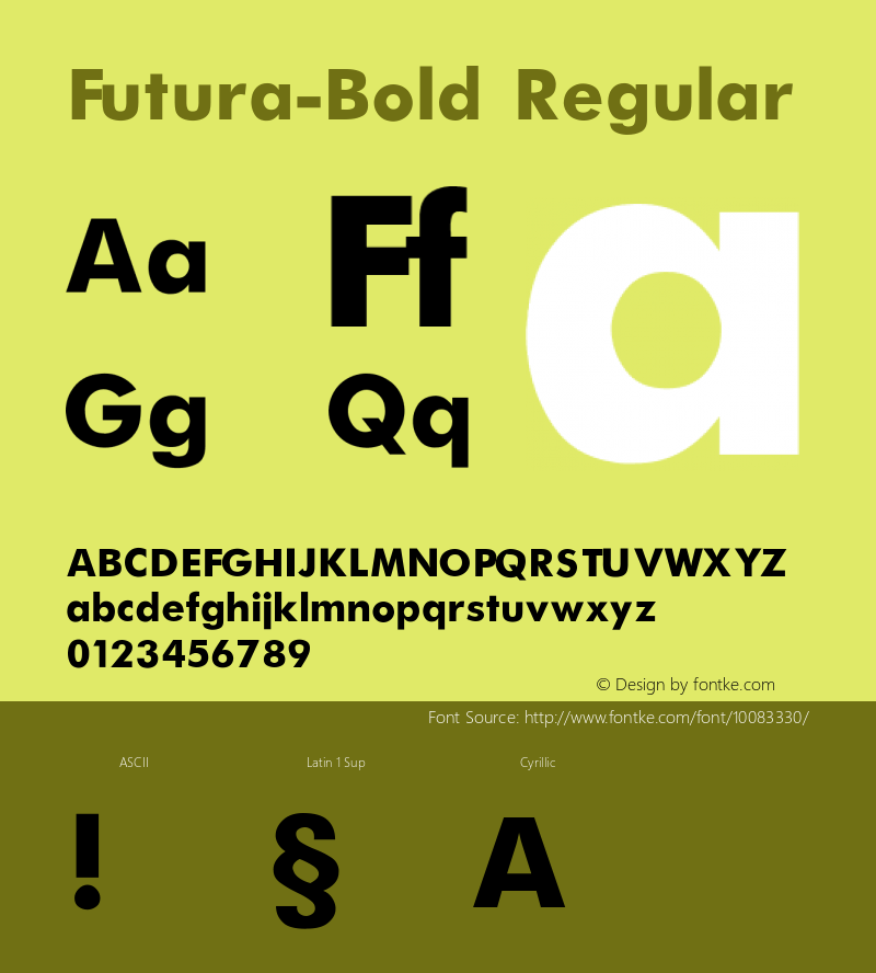 Futura-Bold Regular Converted from c:\windows\russ_fon\ST000004.TF1 by ALLTYPE图片样张