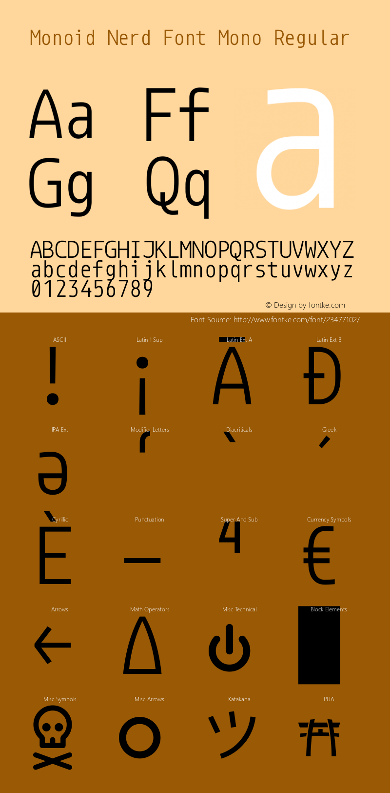 Monoid Regular Nerd Font Complete Mono Version 0.61;Nerd Fonts 1.1.图片样张
