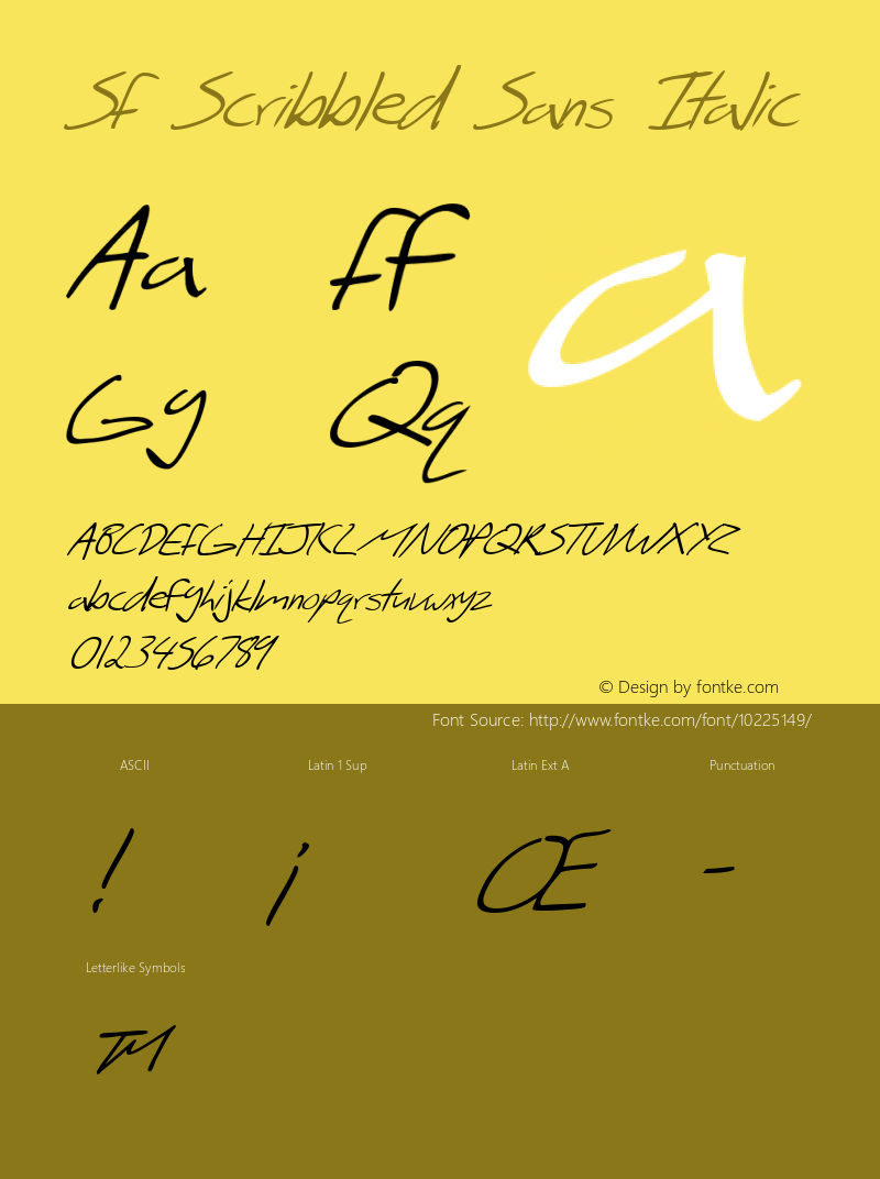 SF Scribbled Sans Italic Version 1.1图片样张