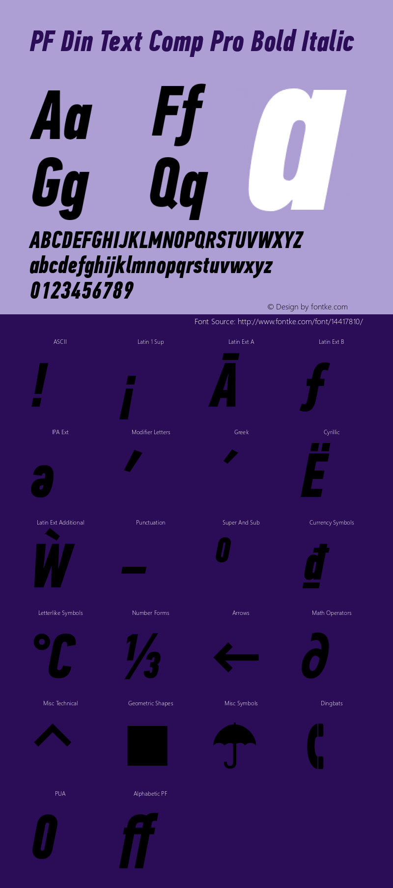 PF Din Text Comp Pro Bold Italic Version 2.006图片样张