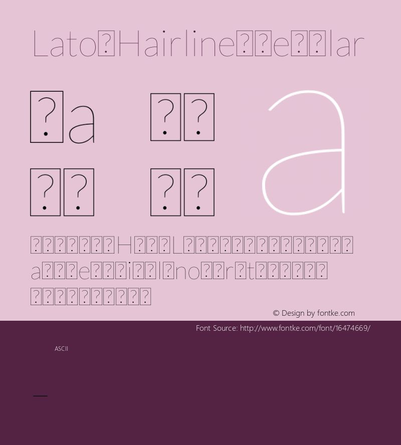 Lato Hairline Regular Version 1.104; Western+Polish opensource图片样张