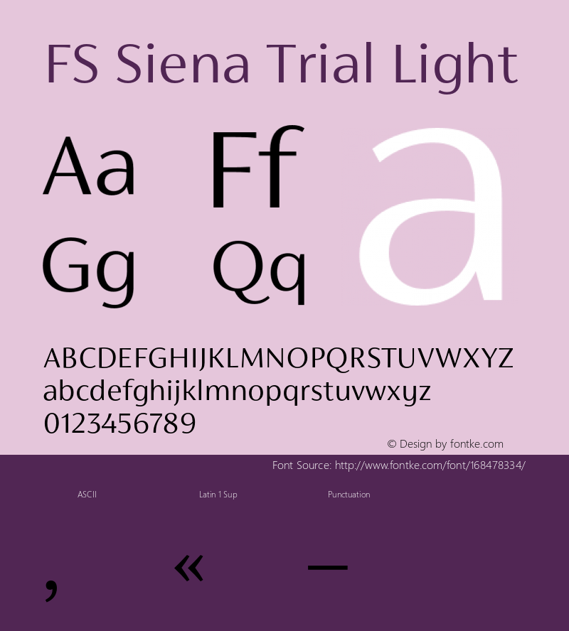 FS Siena Trial Light Version 1.001;PS 001.001;hotconv 1.0.88;makeotf.lib2.5.64775图片样张