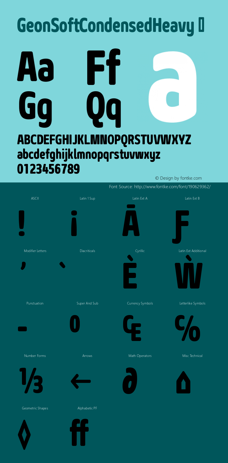 ☞Geon Soft Condensed Heavy Version 1.000;com.myfonts.easy.cretype.geon-soft.condensed-heavy.wfkit2.version.4Q4L图片样张