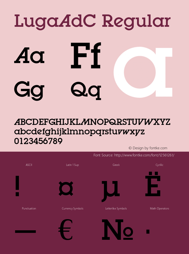LugaAdC Regular OTF 1.0;PS 1.000;Core 116;AOCW 1.0 161图片样张