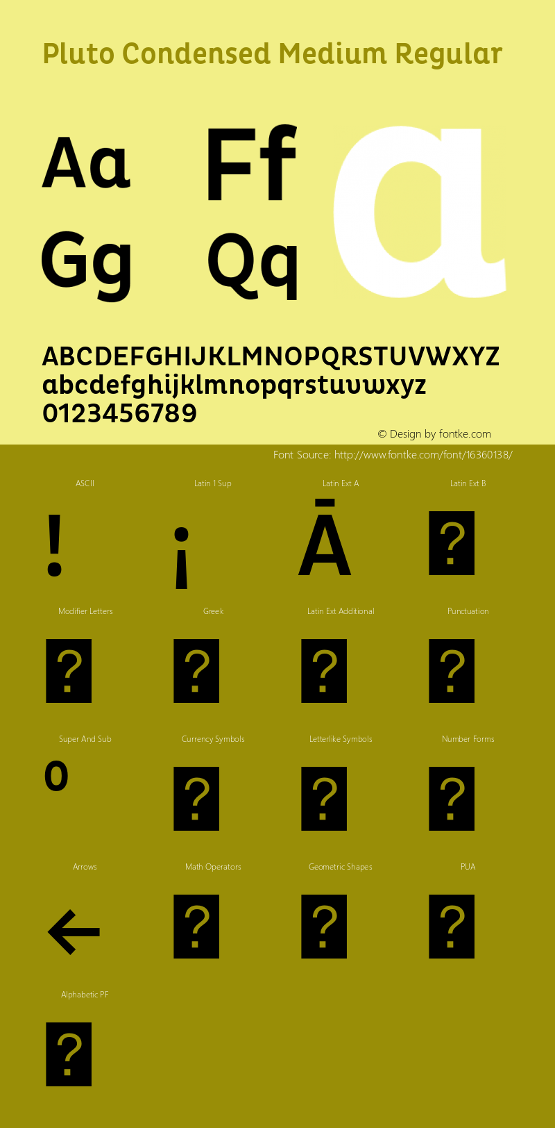 Pluto Condensed Medium Regular Version 1.000;PS 001.001;hotconv 1.0.56图片样张