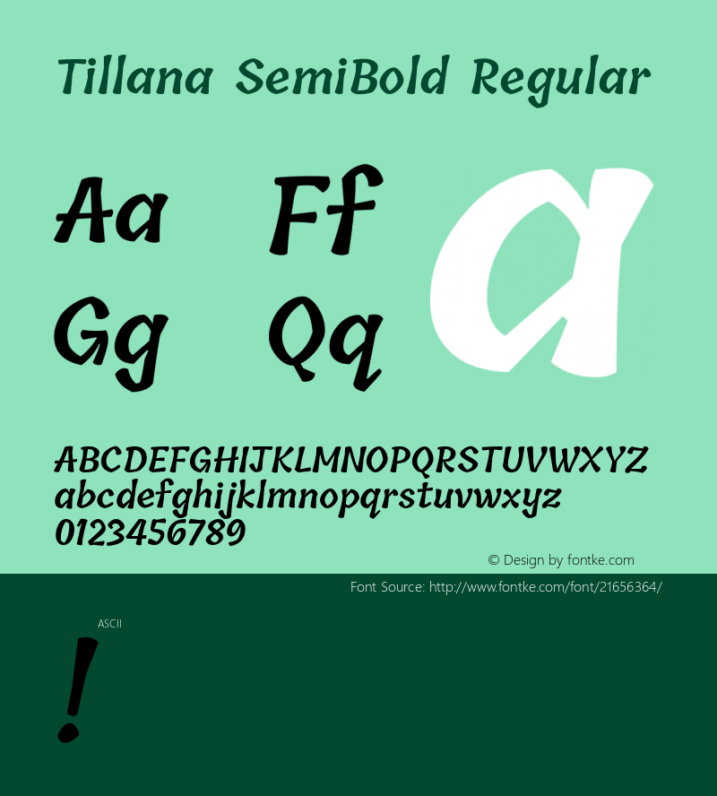 TillanaSemiBold Version 1.0图片样张