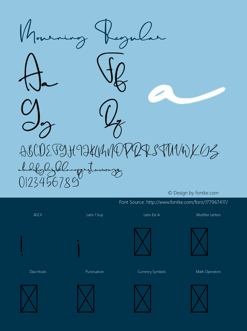 Mourning Version 1.00;September 6, 2021;FontCreator 13.0.0.2683 64-bit图片样张