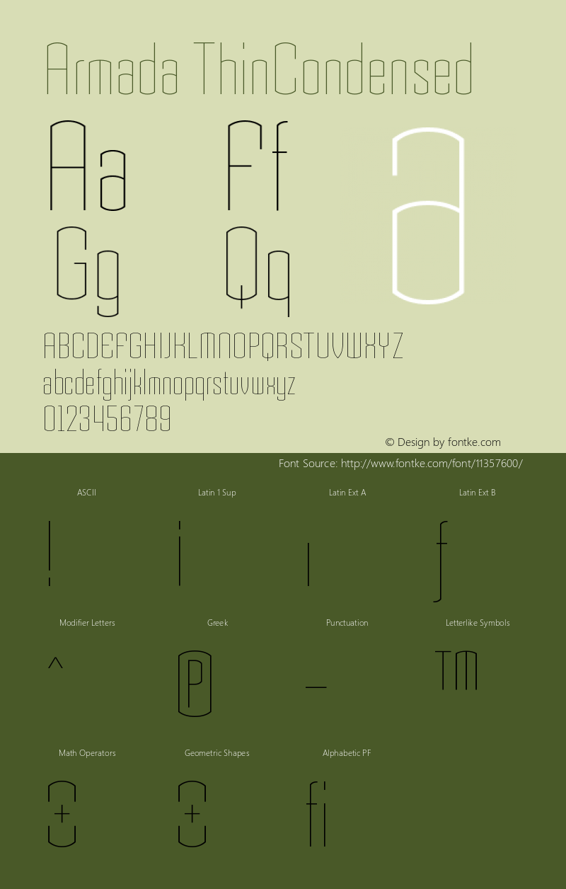 Armada ThinCondensed Version 001.000图片样张